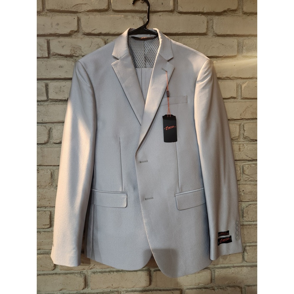 Egara Skinny Fit 2 Piece Suit Light Gray